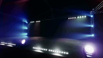 Free stage with lights from lighting devices video