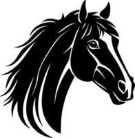 Horse, Black and White Vector illustration