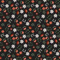 Abstract flat hand draw floral pattern background. Vector. vector