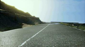 road in mountain at Lofoten islands video