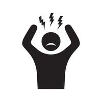 Stress nervous icon. Angry person, crazy flat style icon. Headache glyph icon. vector