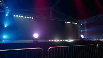 Free stage with lights from lighting devices video