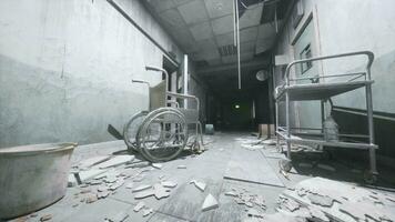 Interior of hospital in Pripyat abandoned city in Chernobyl video