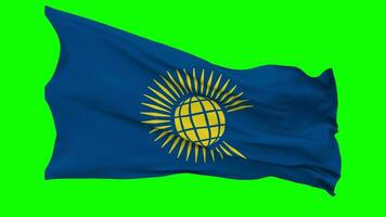 Commonwealth of Nations Flag Waving Seamless Loop in Wind, Chroma Key Green Screen, Luma Matte Selection video