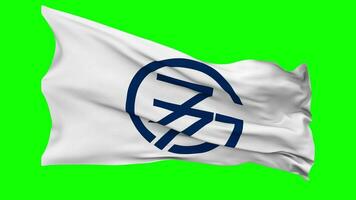 Group of 77, G77 Flag Waving Seamless Loop in Wind, Chroma Key Green Screen, Luma Matte Selection video