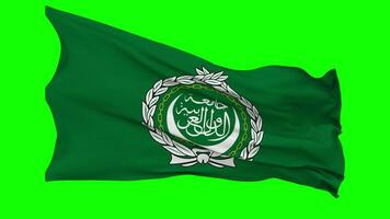 arabe ligue drapeau agitant sans couture boucle dans vent, chrominance clé vert filtrer, luma mat sélection video