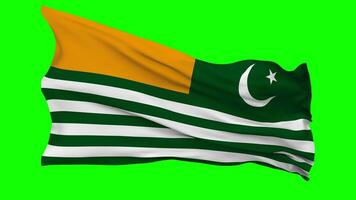 azad Jammu y cachemir, ajk bandera ondulación sin costura lazo en viento, croma llave verde pantalla, luma mate selección video
