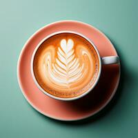 AI generated A cup of morning latte, invigorating coffee, coffee break - AI generated image photo