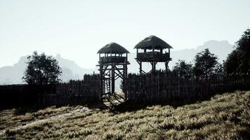 Medieval wooden gate of a knight's castle video