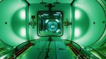 inside empty space station interior video