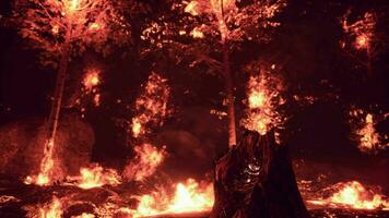 intensiv lågor från en massiv skog brand video