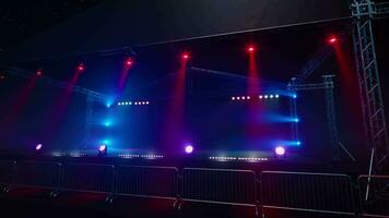 Free stage with lights from lighting devices video