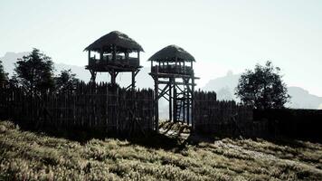 Medieval wooden gate of a knight's castle video