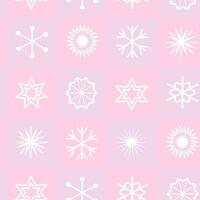 rosado sin costura modelo con copos de nieve y estrellas. de moda modelo para Navidad, nuevo año. frio ilustración. vector