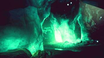 Entrance of an ice cave inside glacier in southern Iceland video