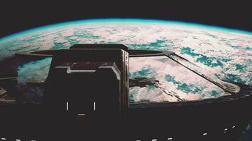 Cargo spaceship on orbit of planet Earth video