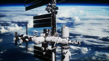 international espace station sur orbite de Terre planète vue de extérieur espace video