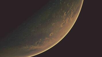 Orbiting Planet Mars in deep space video