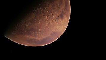 Orbiting Planet Mars in deep space video