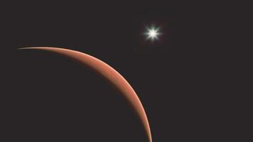 Amazing red planet Mars in deep stellar space video