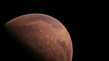 Orbiting Planet Mars in deep space video