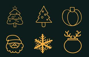 conjunto de icono acerca de Navidad vacaciones. Navidad símbolos vector