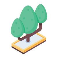 arboles isométrica icono vector