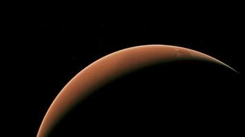 Orbiting Planet Mars in deep space video