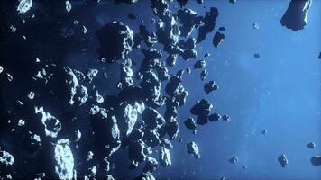 hazardous expanse of treacherous asteroids within a misty galaxy video