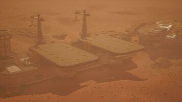 Futuristic Spaceship Landed on Mars Base video