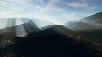 Alpine chains shrouded in the morning fog video