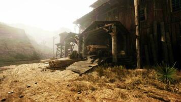 abandoned wooden deserted buildings in bodie ghost town video