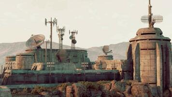 A cluster of antennas on a rooftop at a military base video