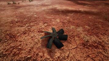 A large propeller in a rustic outdoor setting video