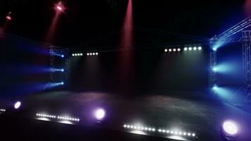 Free stage with lights from lighting devices video