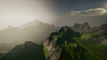 A stunning computer-generated mountain range landscape video