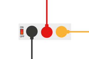 Steckdose und Stecker eingefügt in das elektrisch Steckdose Satz. png