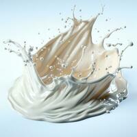 AI generated Splashes of milk, fresh cow white milk - AI generated image photo