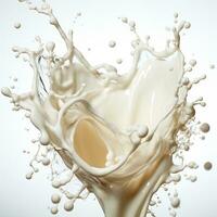 AI generated Splashes of milk, fresh cow white milk - AI generated image photo