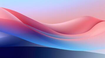 AI generated Soothing Gradient Waves in Blue and Pink Hues photo