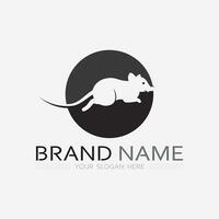 Mouse logo and animal vector design illustration