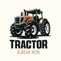 silueta de un tractor ilustración vector con negro antiguo tractor en blanco antecedentes