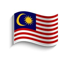 vector Malasia ondulación bandera icono