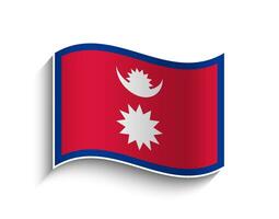 vector Nepal ondulación bandera icono