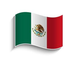 Vector Mexico Waving Flag Icon