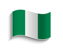 vector Nigeria ondulación bandera icono