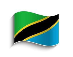 Vector Tanzania waving Flag Icon