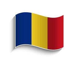 vector Rumania ondulación bandera icono