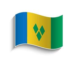 Vector Saint Vincent and the Grenadines waving Flag Icon