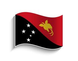 Vector Papua New Guinea Waving Flag Icon